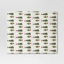 Best reviews of 🧨 Christmas Trees Printed Plush 🎅 Christmas Throw Blanket Cream - Wondershop™ 💯