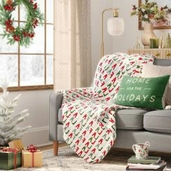 Wondershop Elegant Shop 40 Cheapest ⭐ 'Fa La La' Printed Plush 🎁 Christmas Throw Blanket - Wondershop™ 🧨
