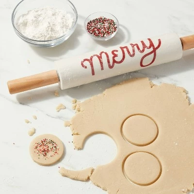Buy ๐ Stoneware and Wood Merry โ Christmas Rolling Pin - Wondershop™ ๐ฅฐ 1 Buy ๐ Stoneware and Wood Merry โ Christmas Rolling Pin - Wondershop™ ๐ฅฐ
