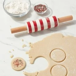Brand new π― Stoneware and Wood Striped Mini Rolling Pin Red - Wondershop™ β
