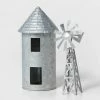 Cheapest 🧨 2pc Galvanized Metal Grain Silo & Windmill Set Silver - Wondershop™ 😍