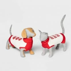 New 👍 Ho Ho Ho 🐶 Dog and Cat Sweater - Red/Cream - Wondershop™ ⌛ -Wondershop Elegant Shop unnamed file 916