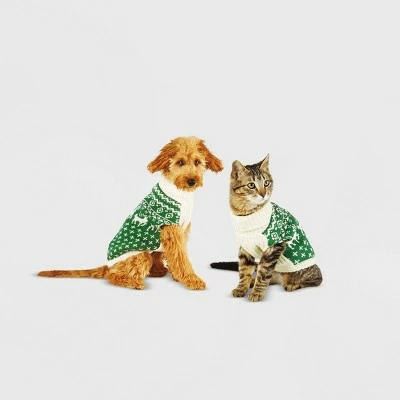 Best deal ⌛ Fairisle 🐕 Dog and Cat Sweater - Green - Wondershop™ 🤩 4 Best deal ⌛ Fairisle 🐕 Dog and Cat Sweater - Green - Wondershop™ 🤩 - Image 4
