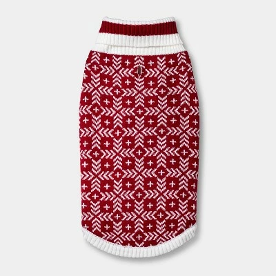 Best Pirce ⌛ Dog and Cat Sweater - Red/White - Wondershop™ 🎁 1 Best Pirce ⌛ Dog and Cat Sweater - Red/White - Wondershop™ 🎁