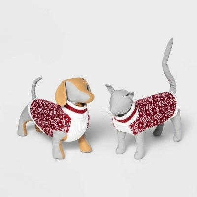Best Pirce ⌛ Dog and Cat Sweater - Red/White - Wondershop™ 🎁 4 Best Pirce ⌛ Dog and Cat Sweater - Red/White - Wondershop™ 🎁 - Image 4
