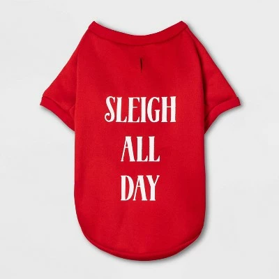 Budget 🧨 Sleigh All Day 🐶 Dog and Cat Sweatshirt - Wondershop™ 🌟 1 Budget 🧨 Sleigh All Day 🐶 Dog and Cat Sweatshirt - Wondershop™ 🌟